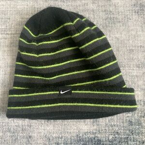 Nike Youth Black and Green Beanie